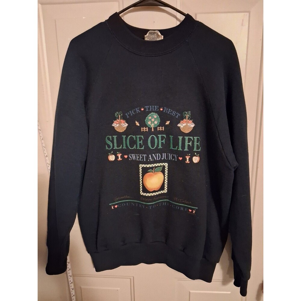 Vintage Fruit of the Loom Apple Sweatshirt Slice of Life Cottagecore Size Large